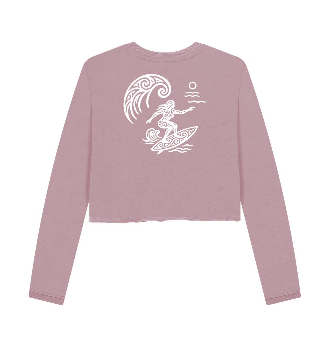 Mauve Printed Boxy Jumpers Back