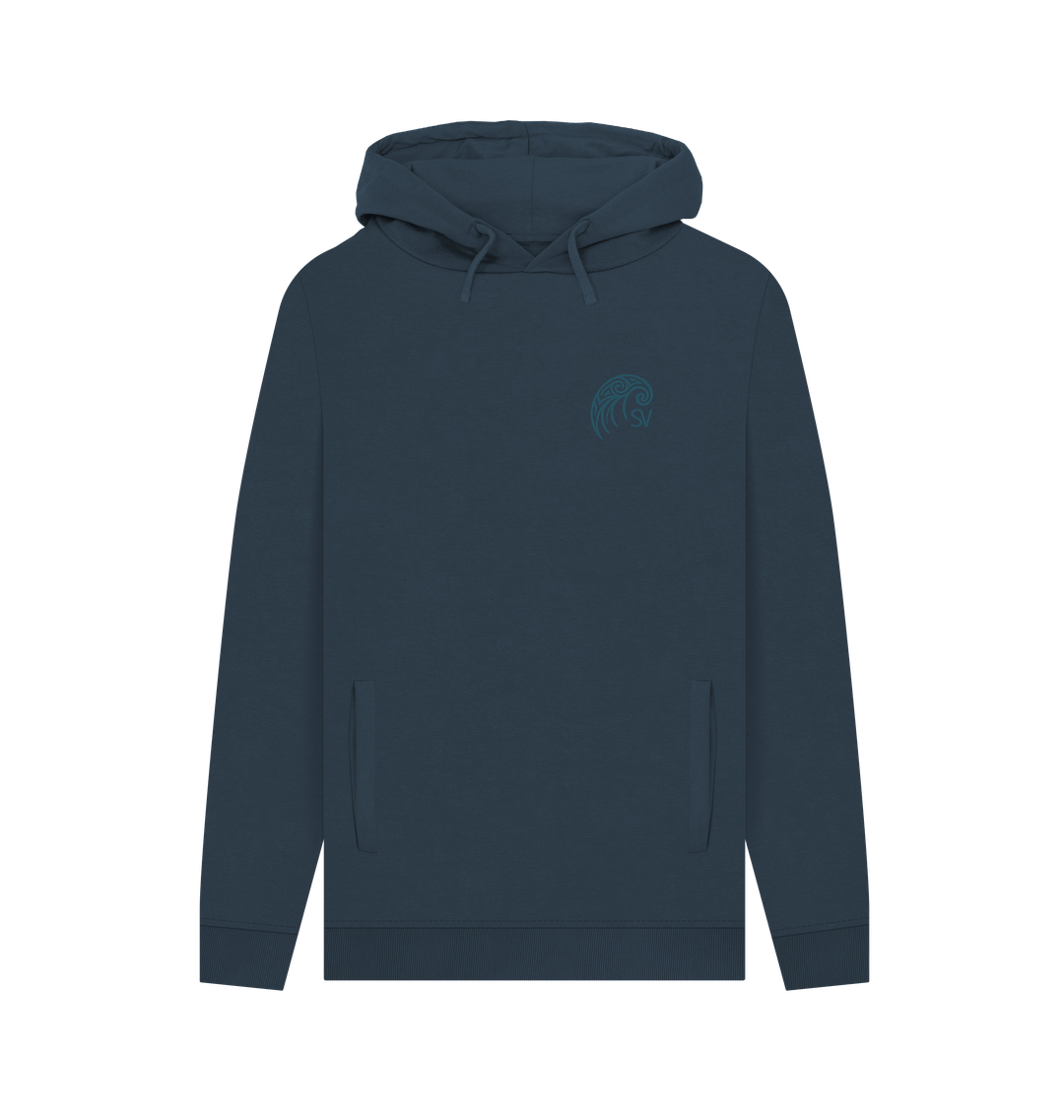 Navy Printed Hoody Front