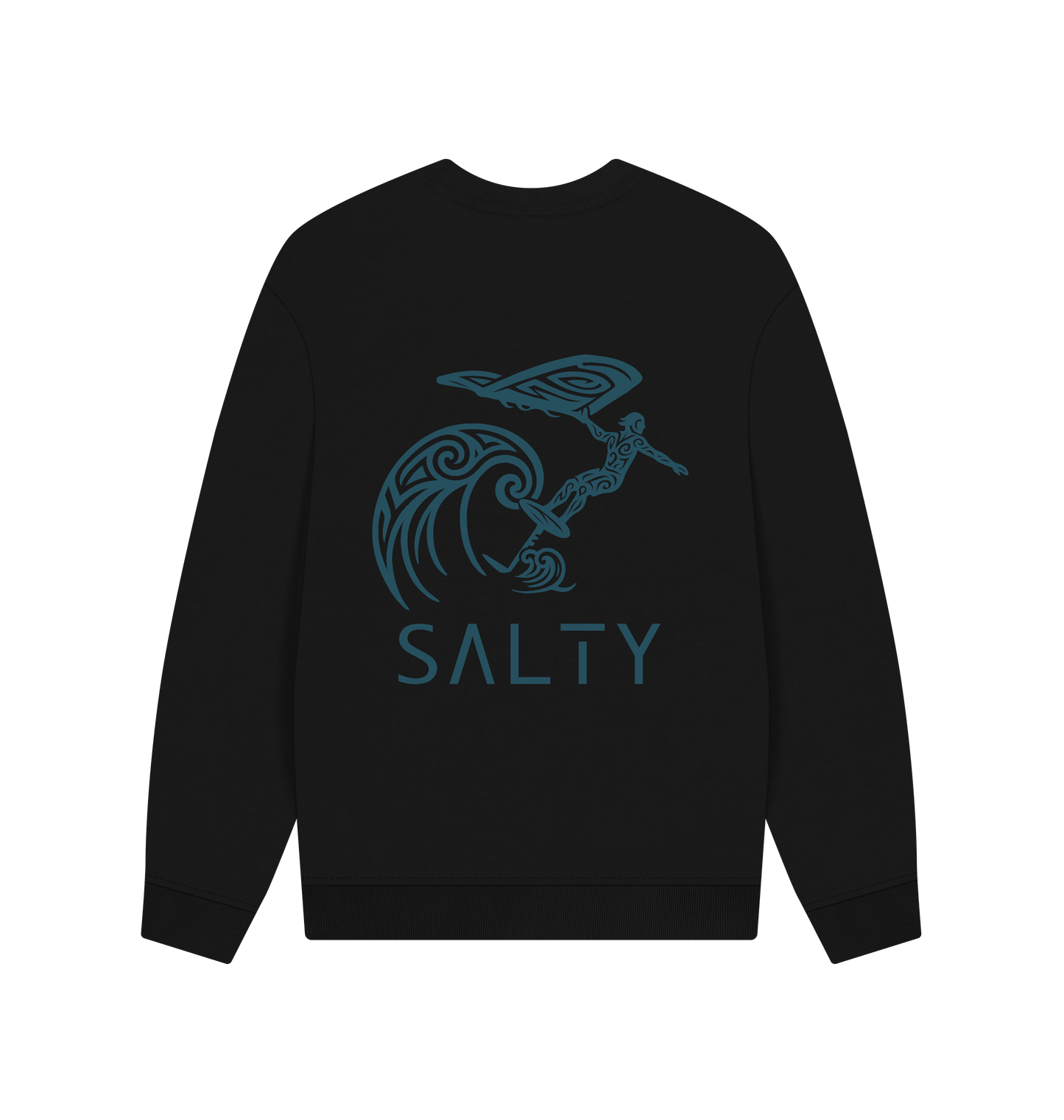 Black Printed Sweater Back