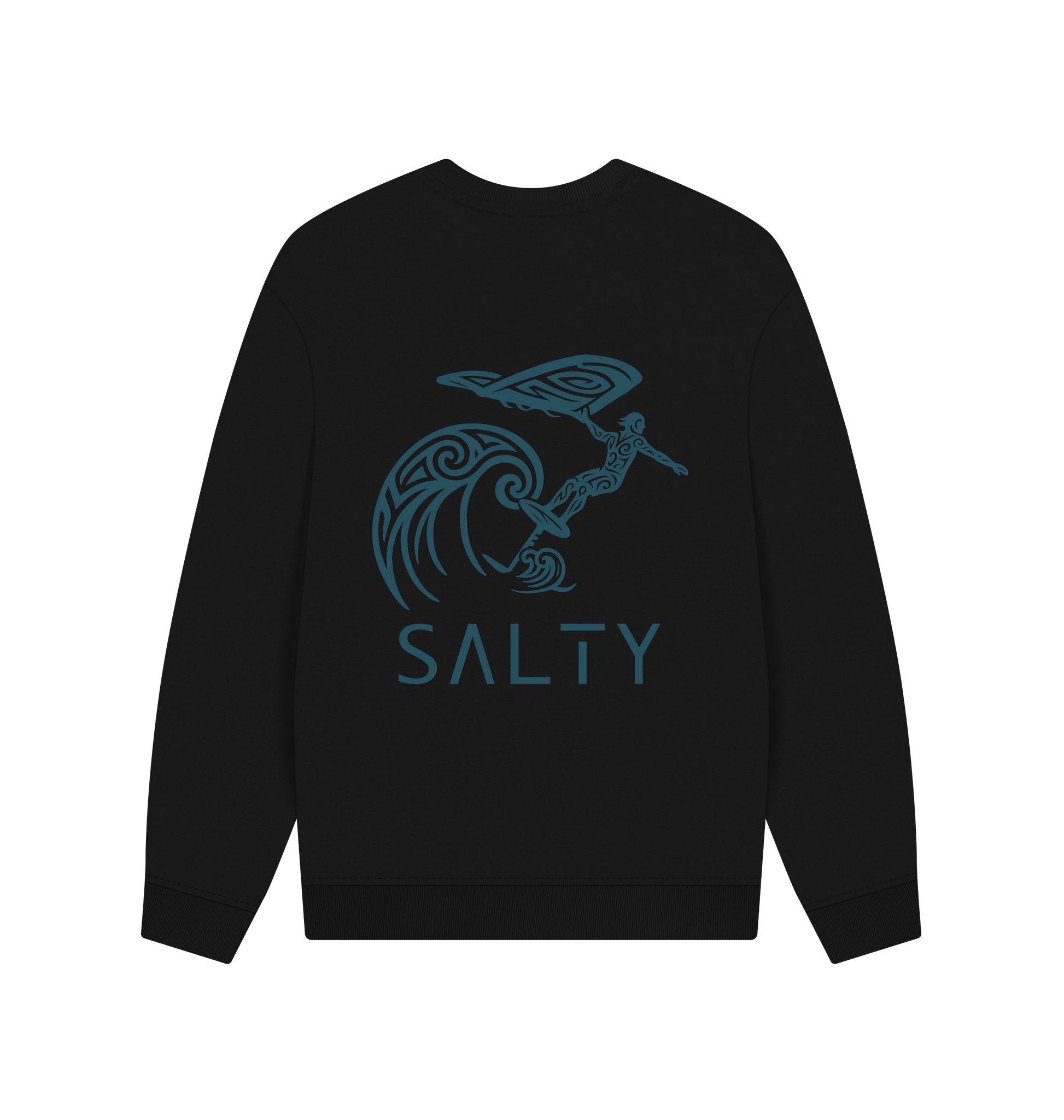 Black Printed Sweater Back