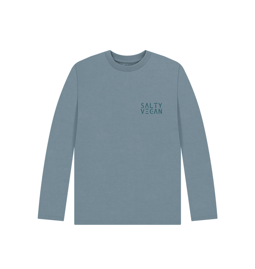 Stone Blue Printed Kids T-Shirt Front