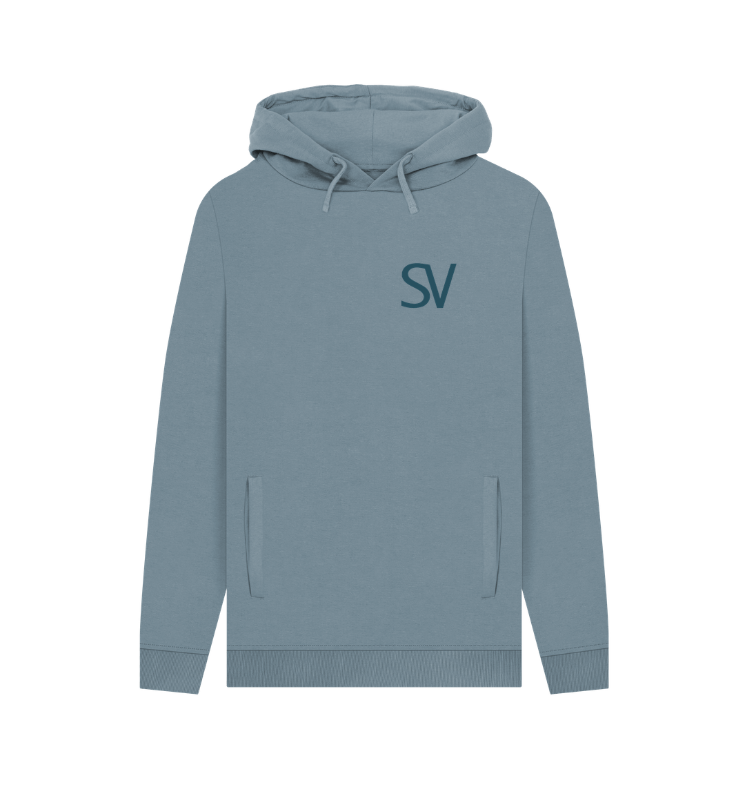 Stone Blue Printed Hoody Front