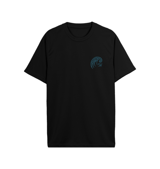 Jet Black Printed T-shirt Front