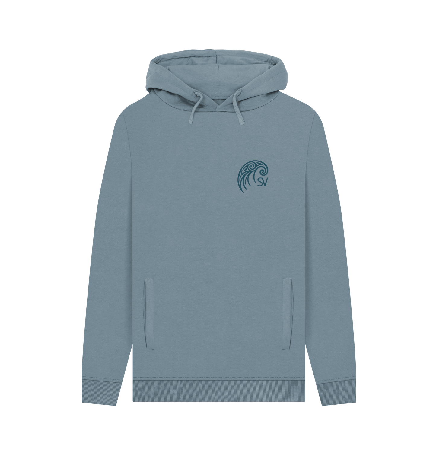Stone Blue Printed Hoody Front