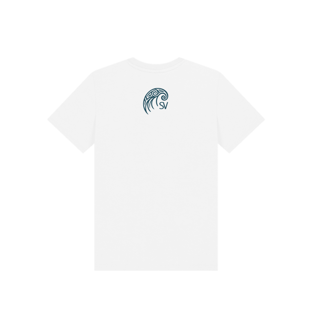 White Printed Kids T-Shirt Back