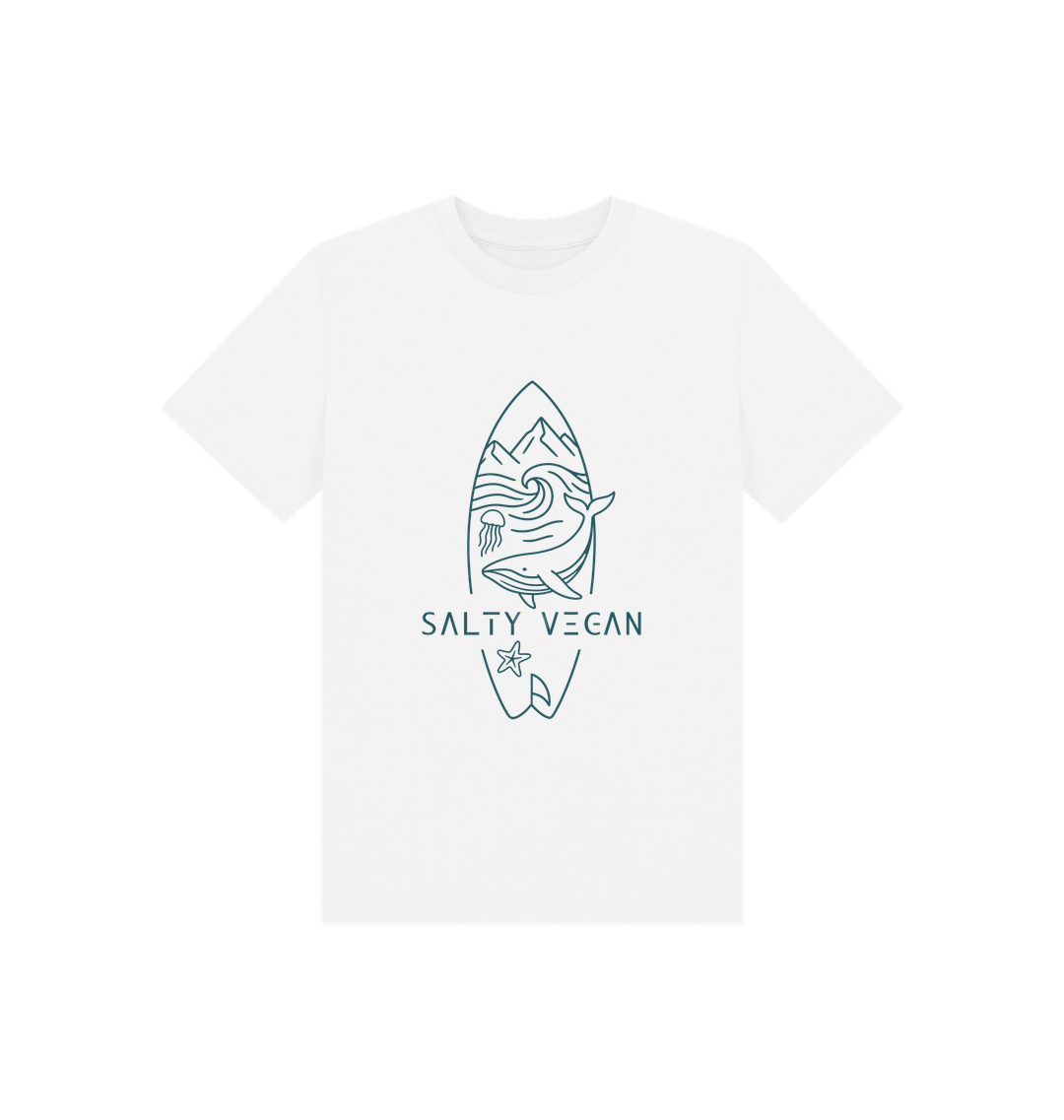 White Printed Kids T-Shirt Front