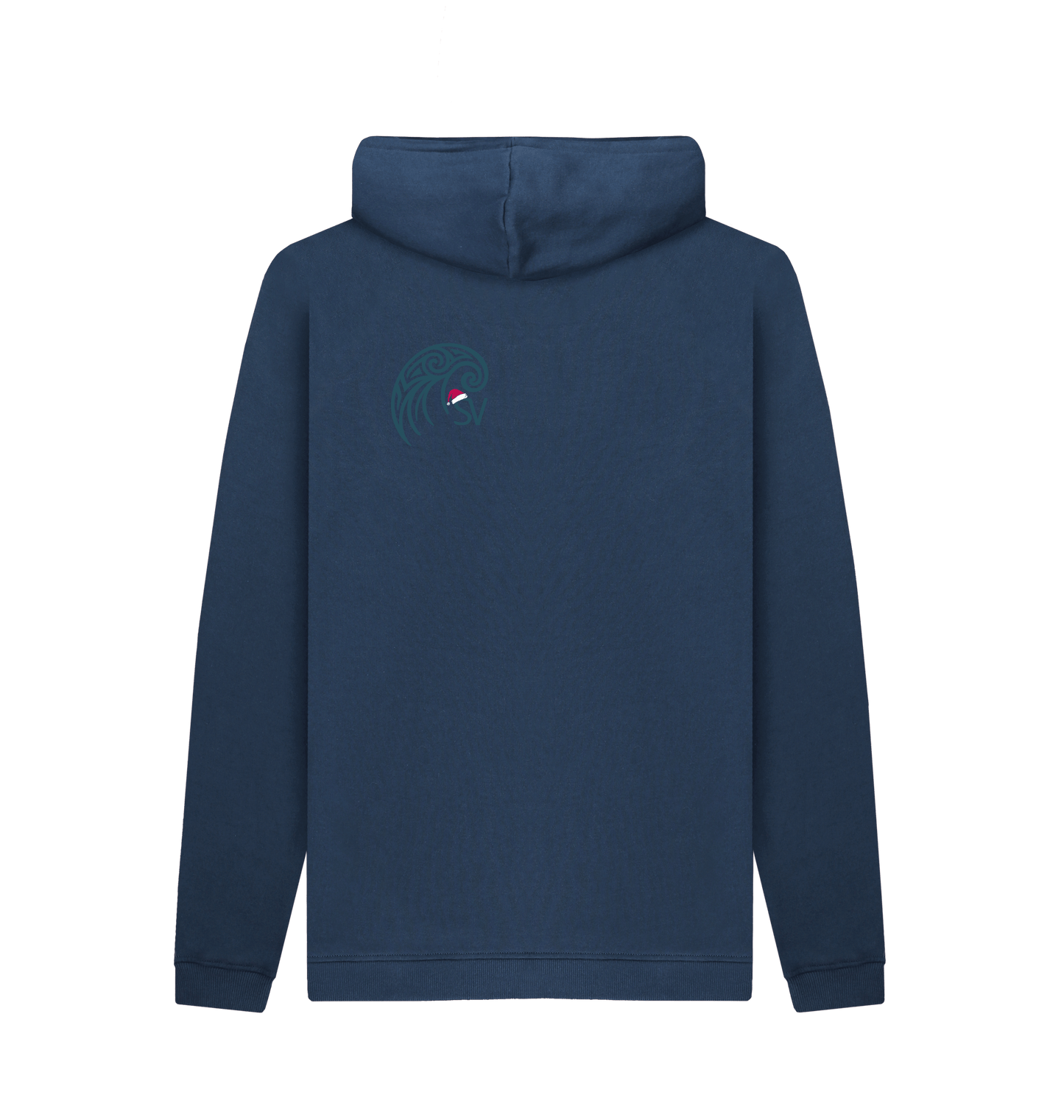 Navy Printed Hoody Back