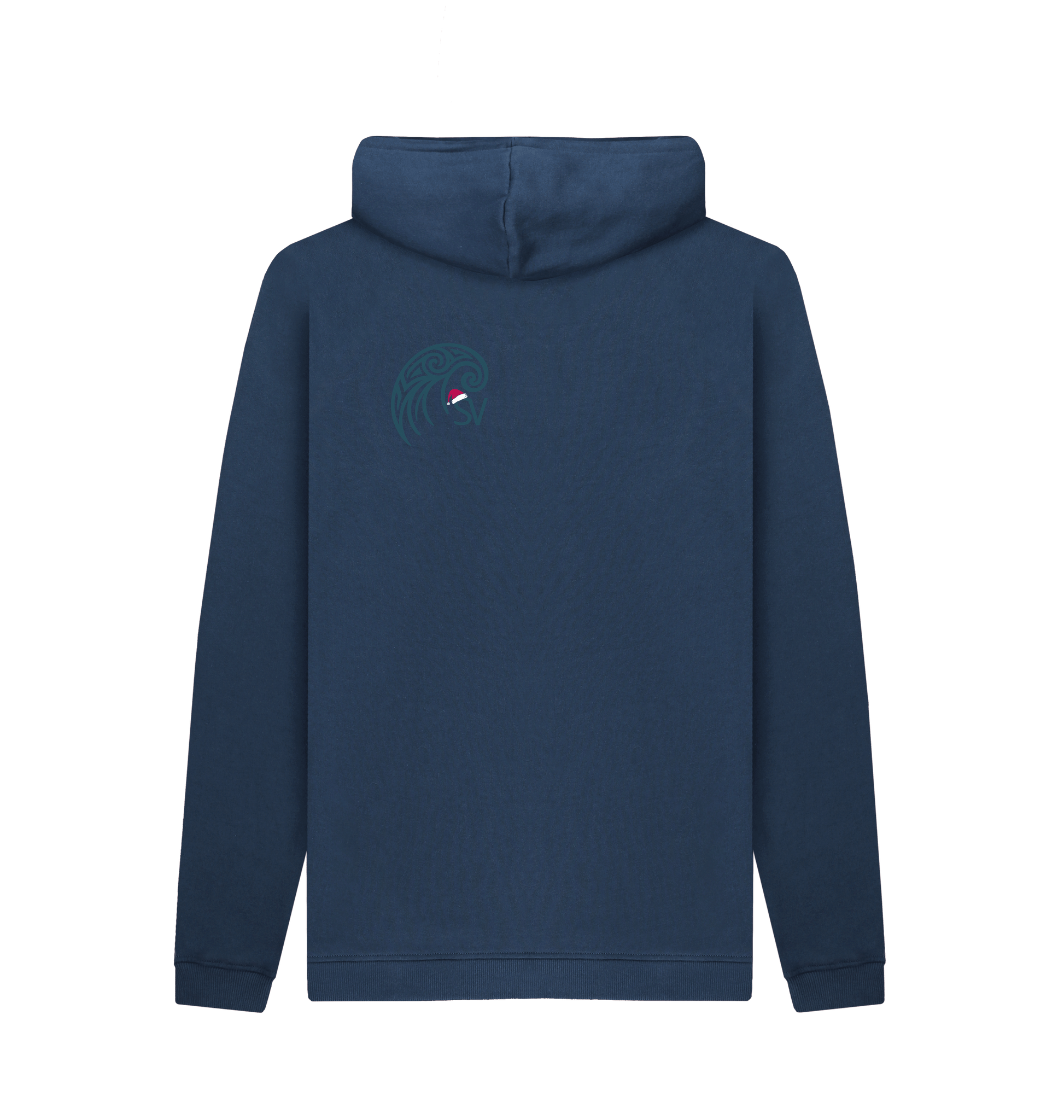 Navy Printed Hoody Back