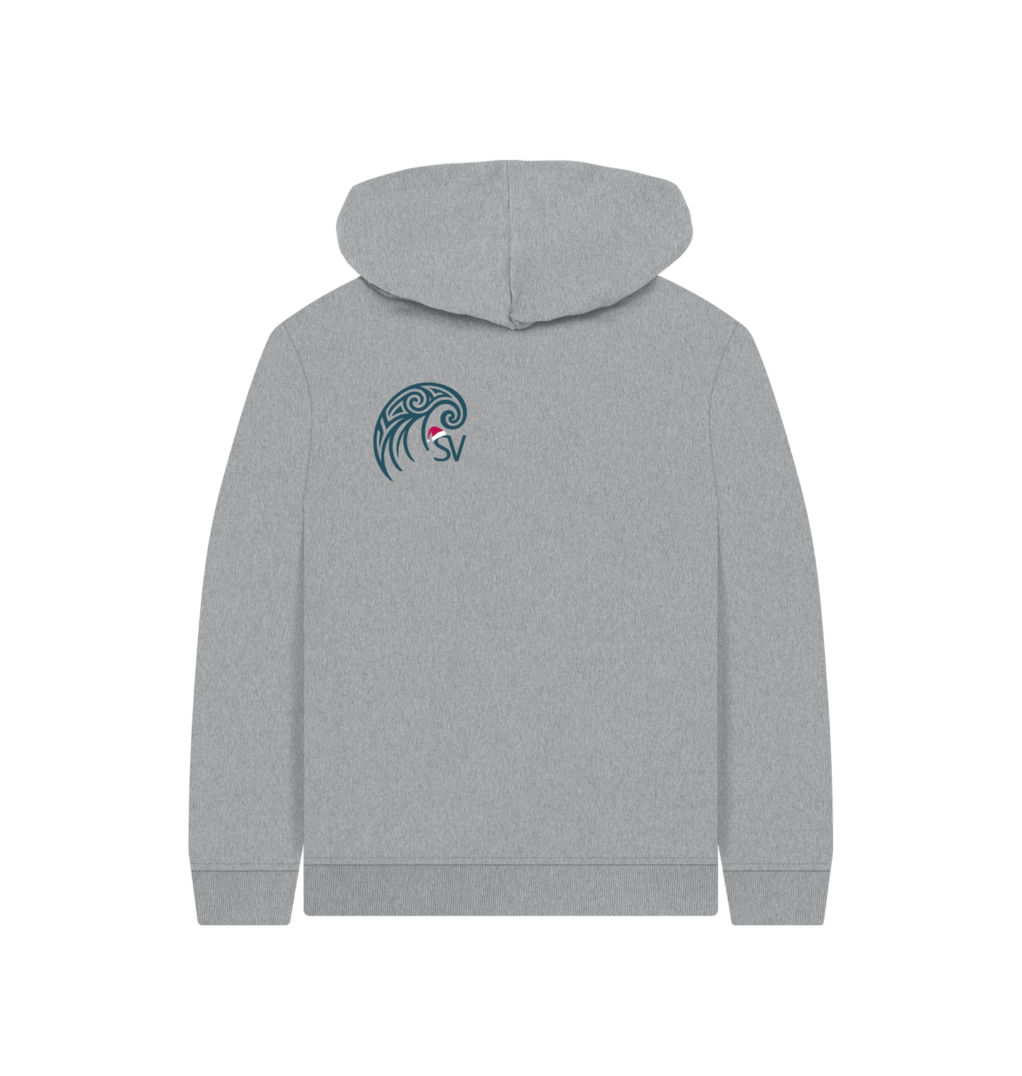 Athletic Grey Printed Kids Hoodie Back