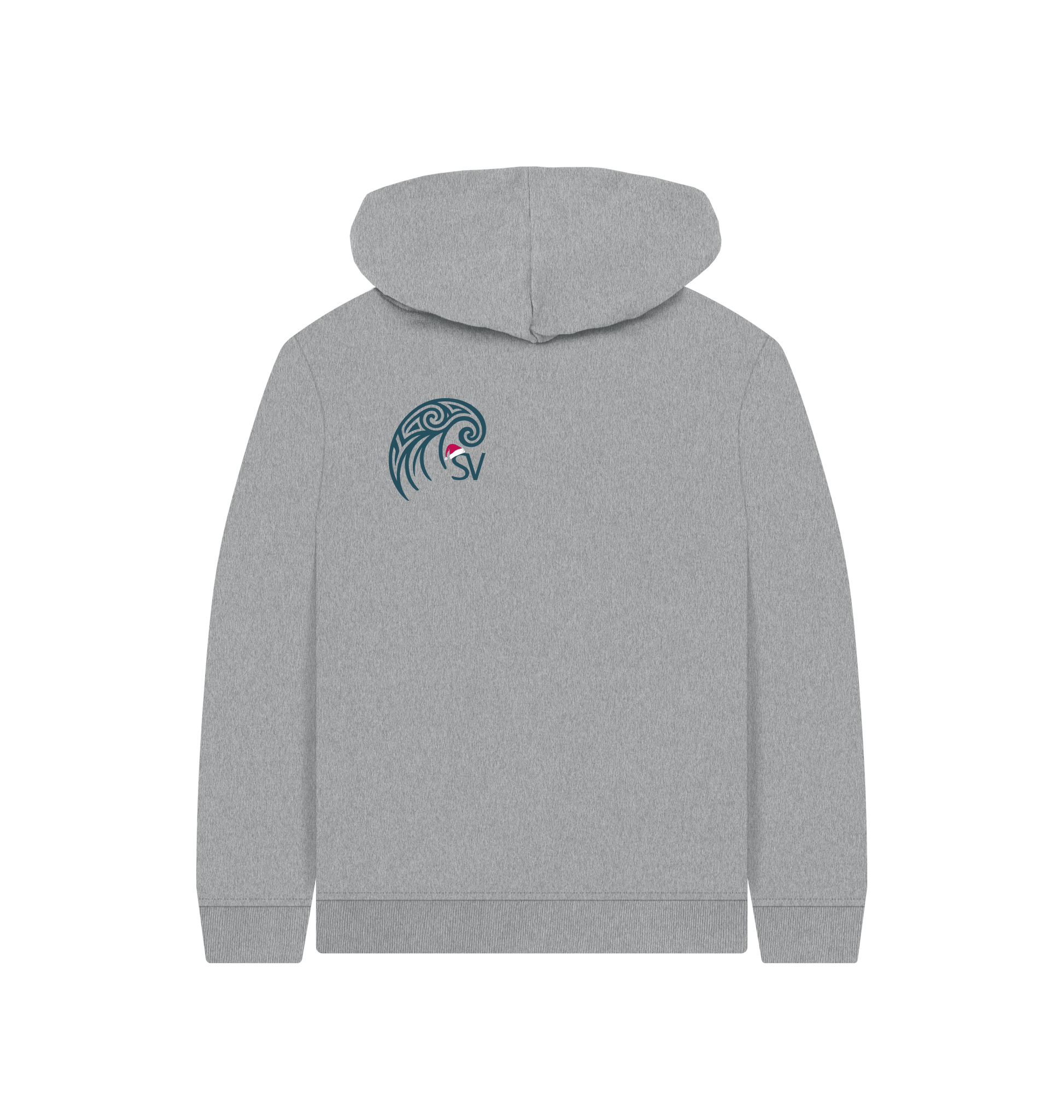 Athletic Grey Printed Kids Hoodie Back