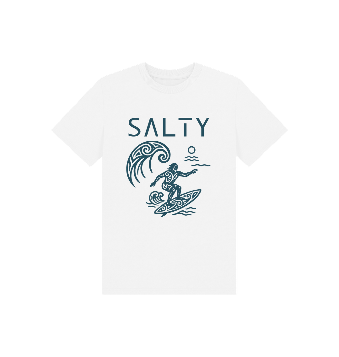 White Printed Kids T-Shirt Front